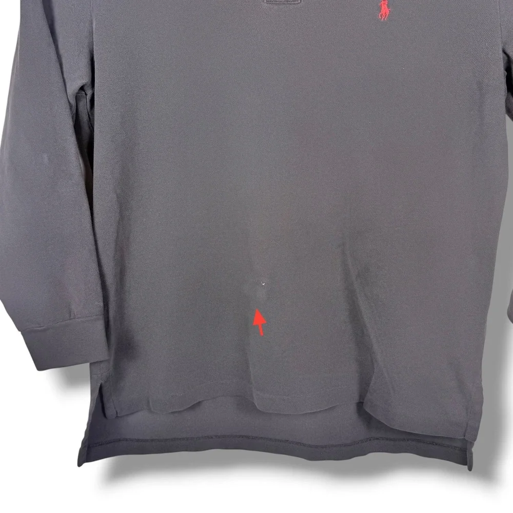 Vintage Polo Ralph Lauren Long Sleeve Polo Men L Black Fade Classic Pony Utility